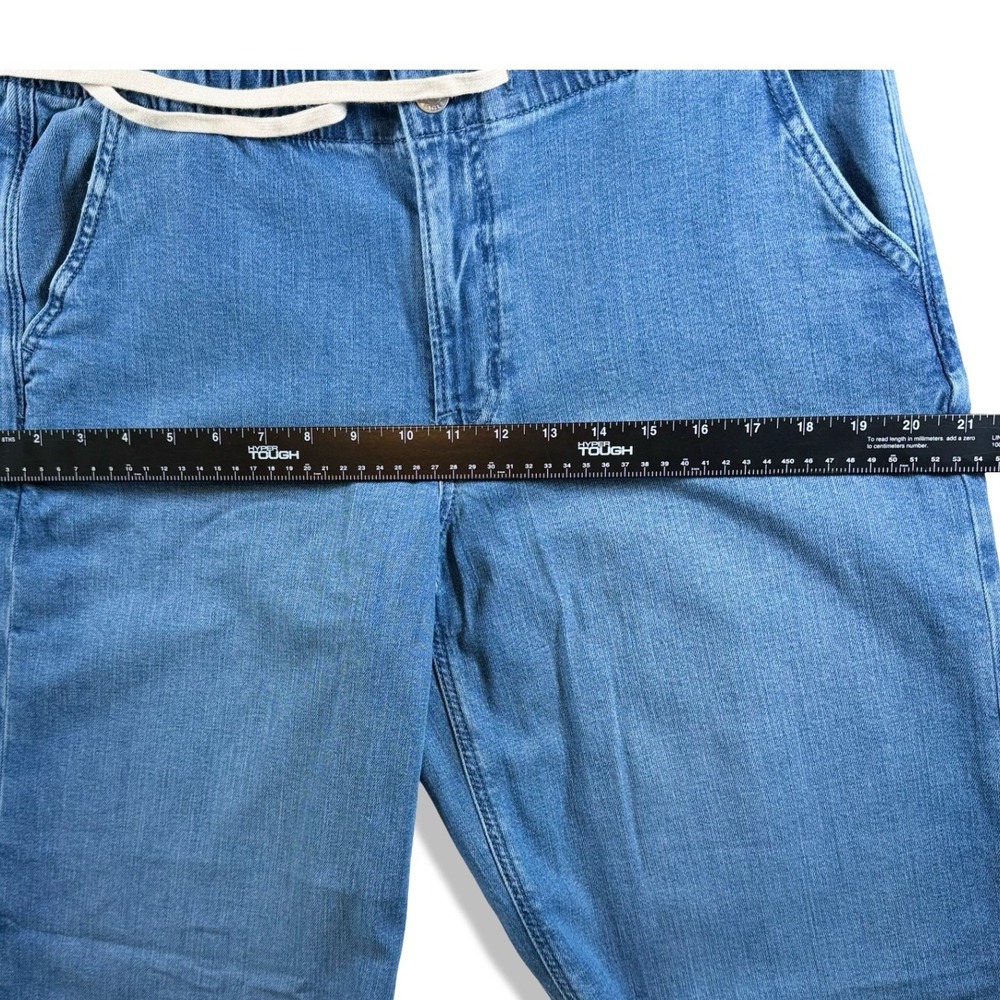 American Eagle Low Rise Ultra Wide Leg Jeans Blue Drawstring Medium Wash M - Picture 4 of 10